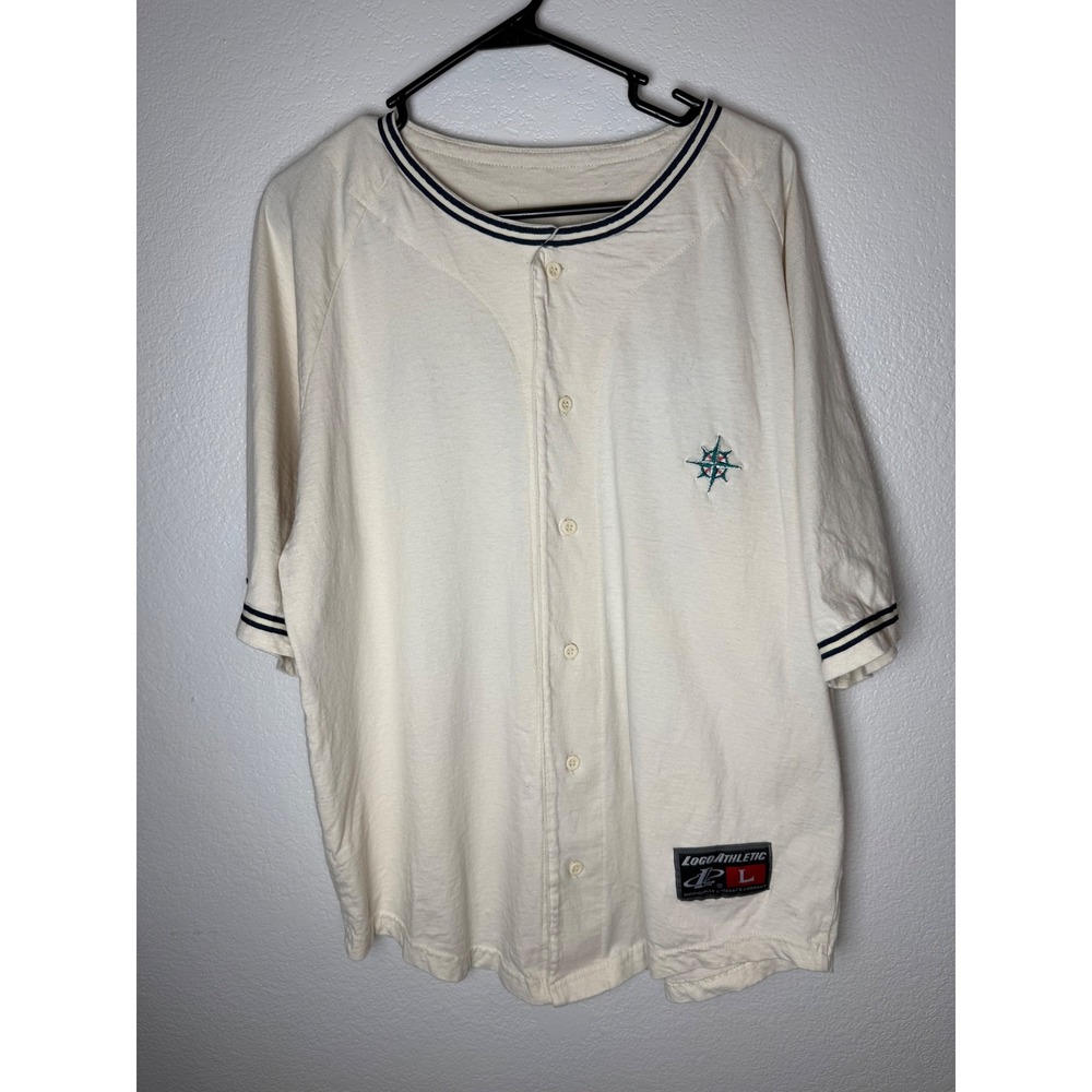 Logo Athletic Ken Griffey Jr Seattle Mariners Jersey Cream Mens Large 24 vintage